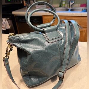 Elegant Green Leather HOBO Sheila Satchel Handbag